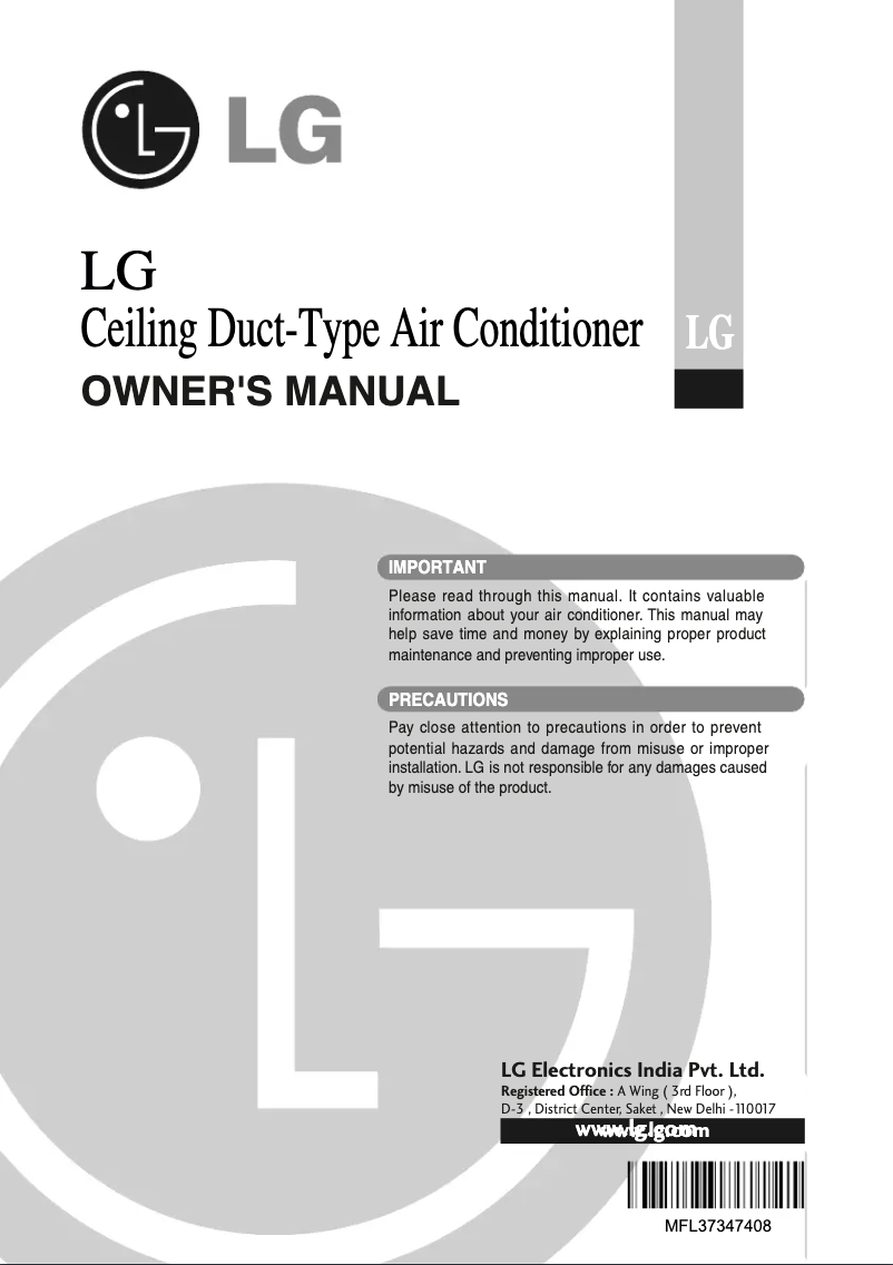 Page 1 de la notice Manuel utilisateur LG JBUR0550QC