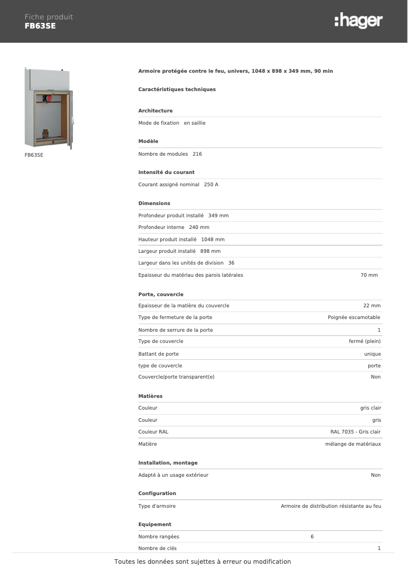 Image de la première page du manuel de l'appareil FB63SE