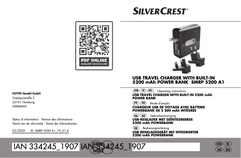 Page 1 de la notice Manuel utilisateur SilverCrest SMRP 5200 A1