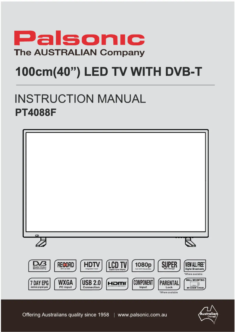 Página 1 del manual Manual de usuario Palsonic PT4088F