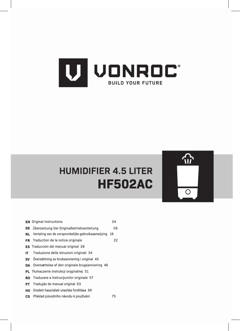 Page n°1 - Manuel utilisateur Vonroc HF502AC