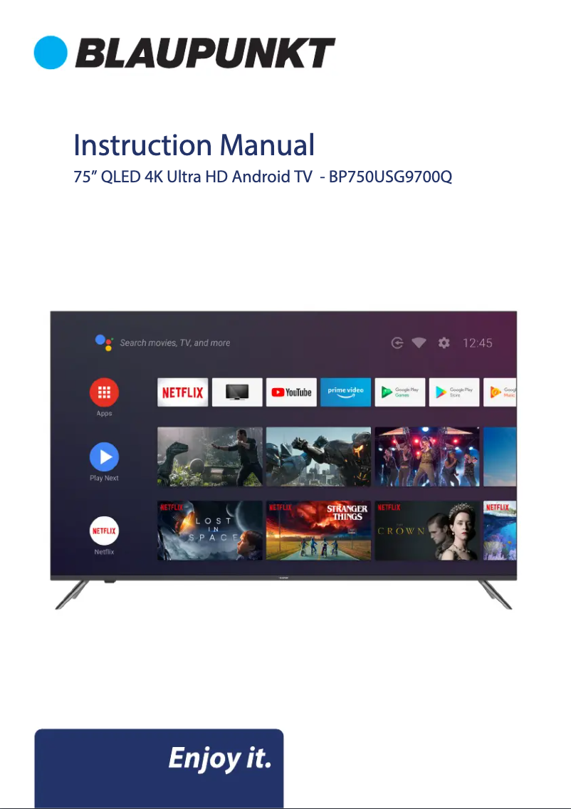 Image de la première page du manuel de l'appareil BP750USG700Q