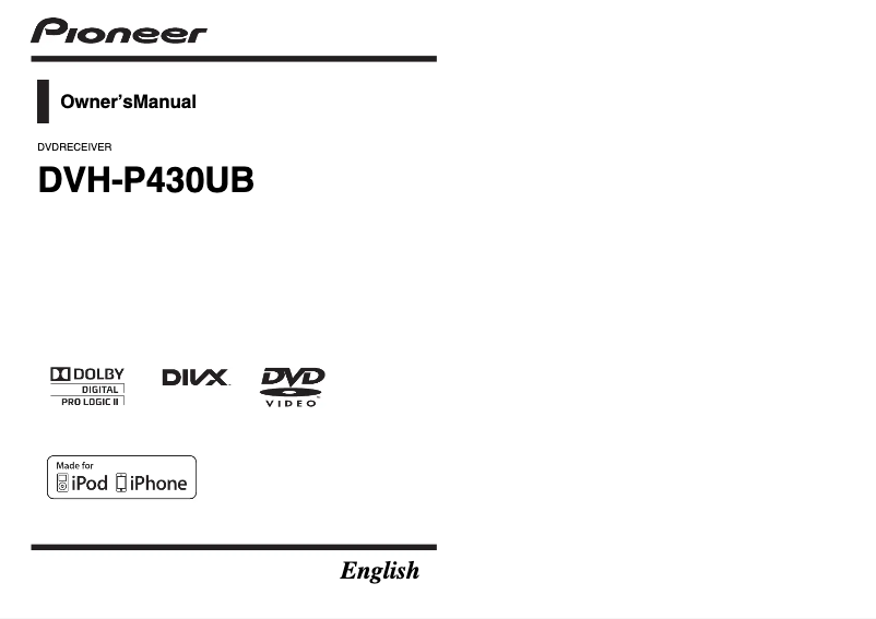 Page n°1 - Manuel utilisateur Pioneer DVH-P430UB