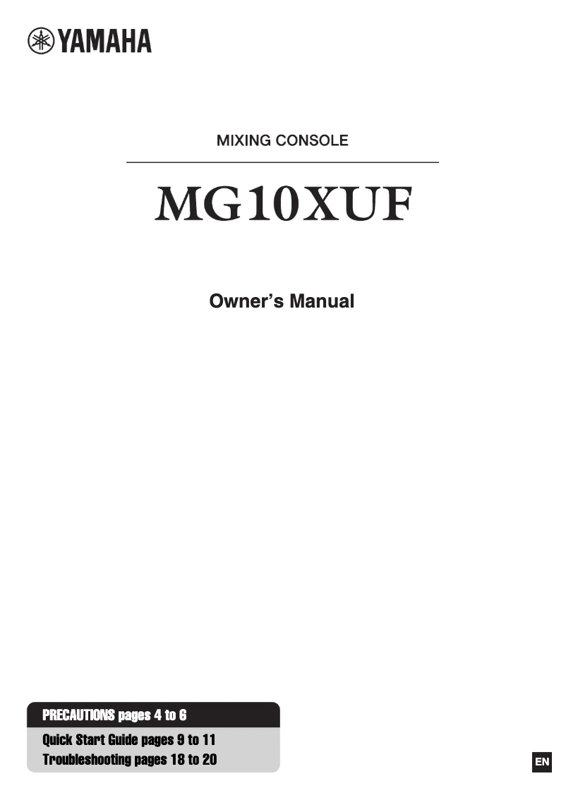 Page n°1 - Manuel utilisateur Yamaha MG10XU