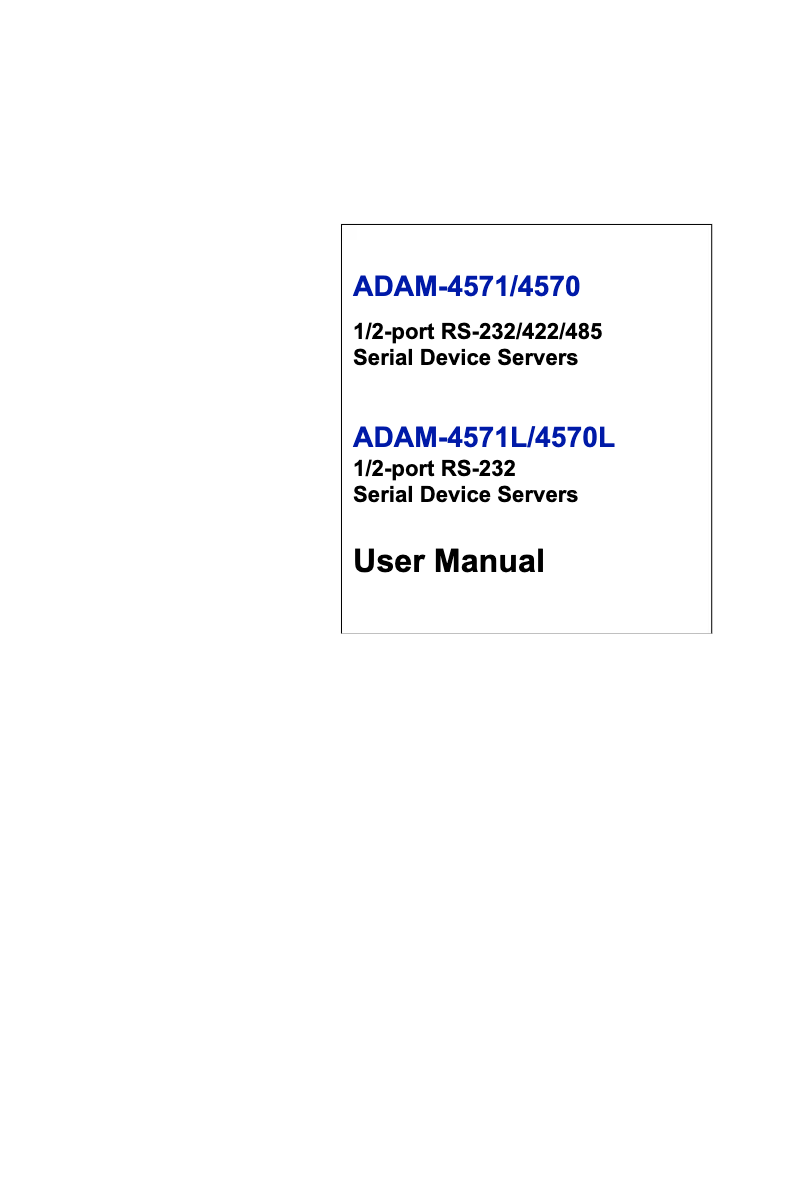 Page 1 de la notice Manuel utilisateur Advantech ADAM-4571