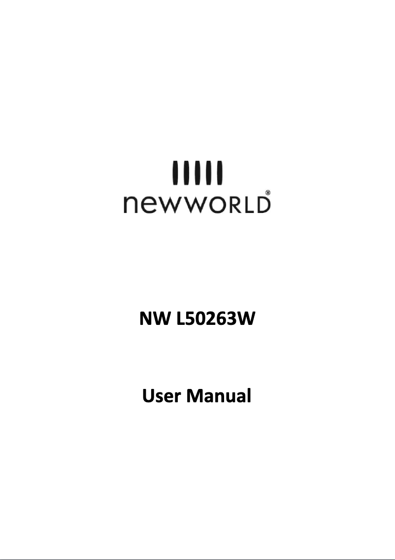 Page n°1 - Manuel utilisateur New World NWL50263W