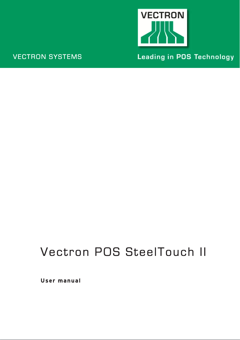 Página 1 del manual Manual de usuario Vectron POS SteelTouch II