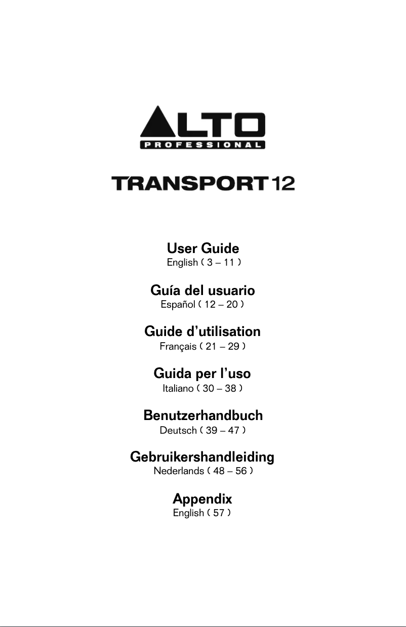 Image de la première page du manuel de l'appareil Transport 12