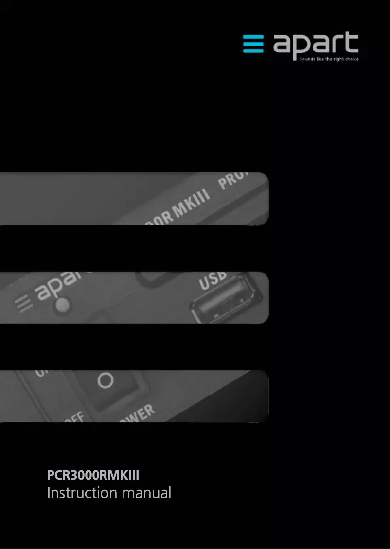 Page 1 of the manual User Manual APart PCR3000RMKII