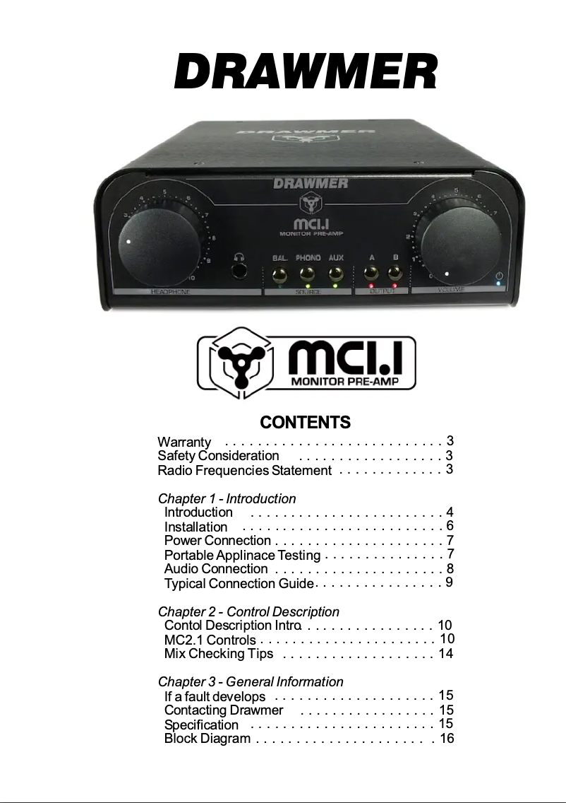 Image de la première page du manuel de l'appareil MC1.1