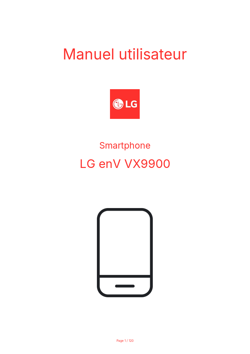 Page n°1 - Manuel utilisateur LG enV VX9900