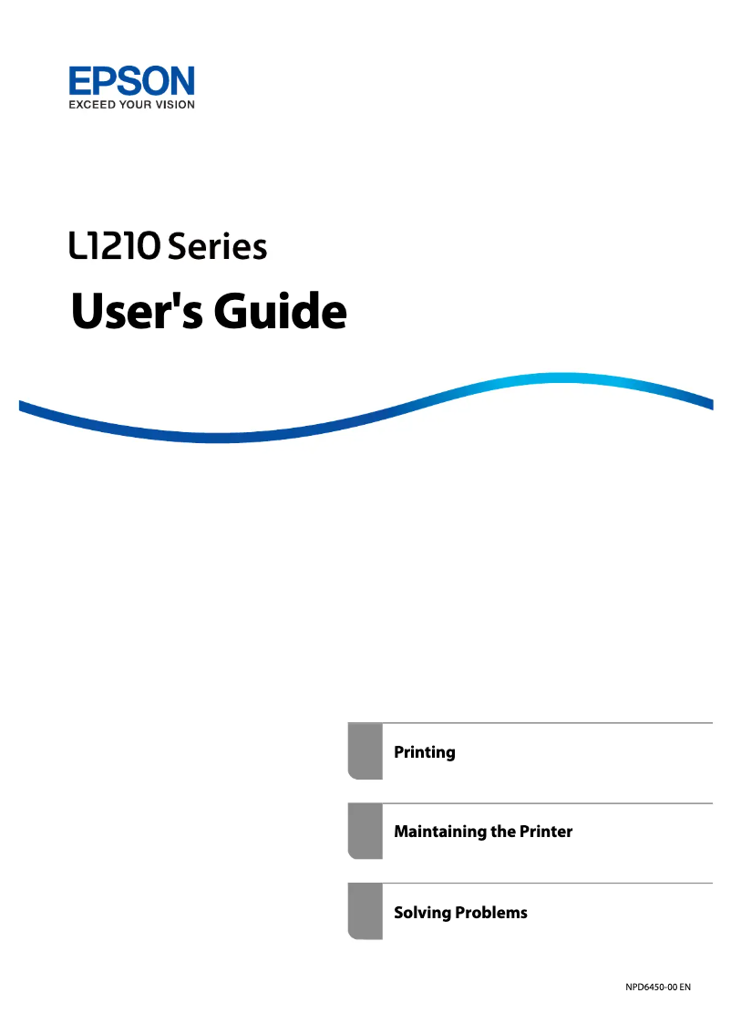 Page n°1 - Manuel utilisateur Epson EcoTank L1210