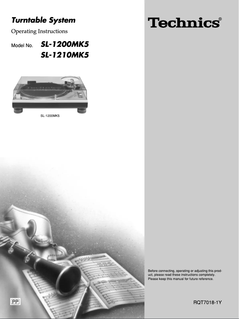 Página 1 del manual Manual de usuario Technics SL-1210MK5