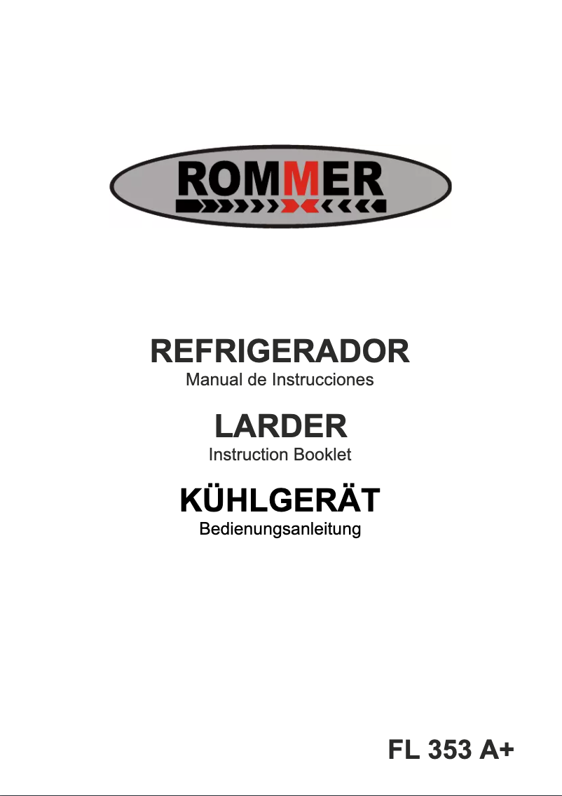 Page n°1 - Manuel utilisateur Rommer FL-353