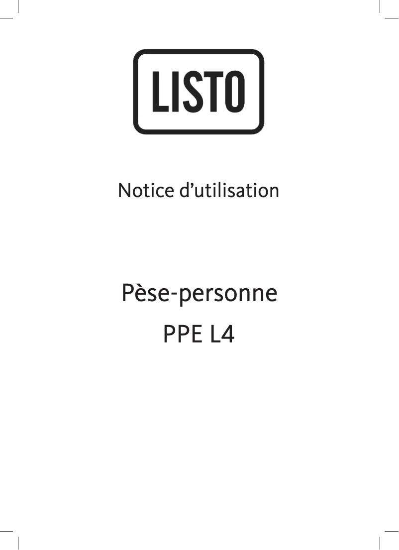 Image de la première page du manuel de l'appareil PPE L4