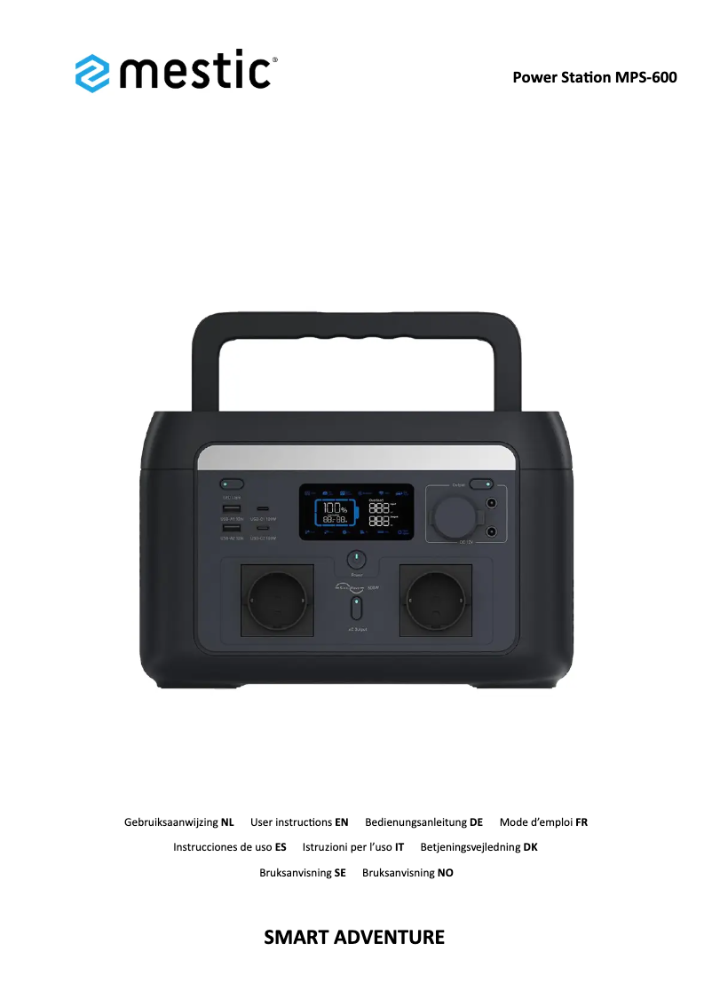 Page 1 de la notice Manuel utilisateur Mestic MPS-600
