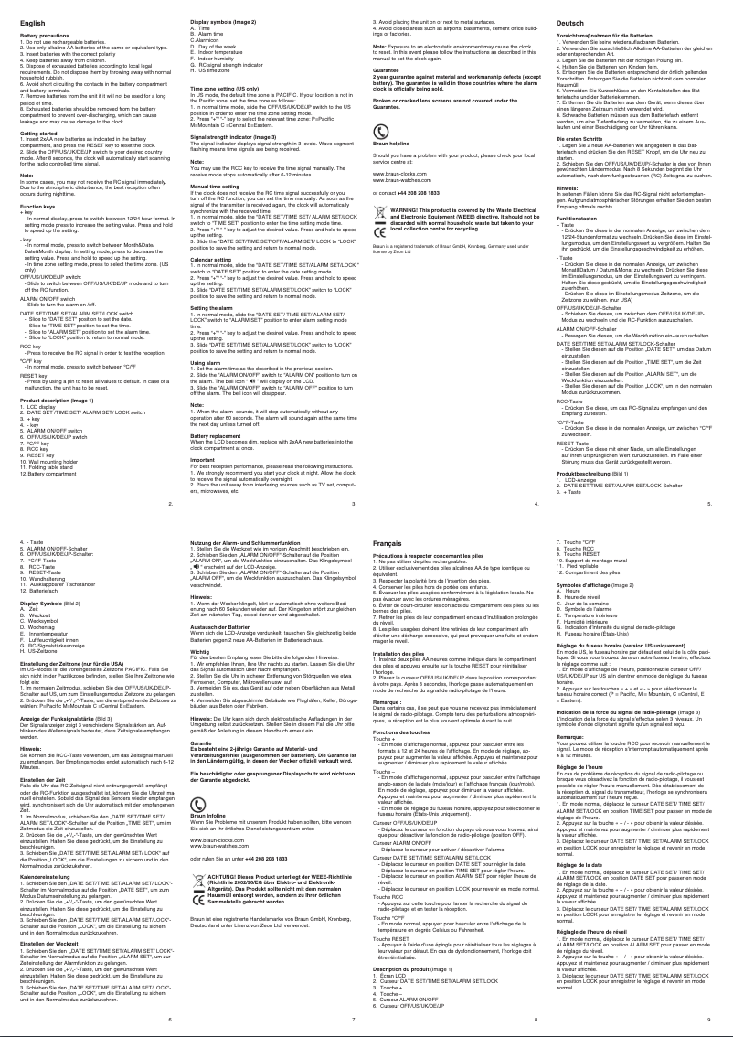 Page 1 de la notice Manuel utilisateur Braun BNC014WH-RC