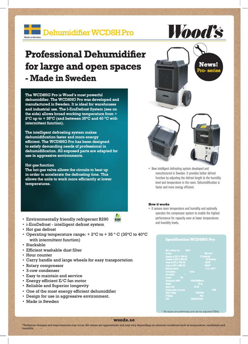 Image de la première page du manuel de l'appareil WCD8HG Pro