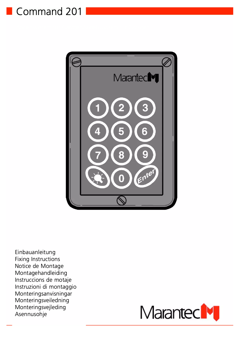 Page n°1 - Manuel utilisateur Marantec Command 201