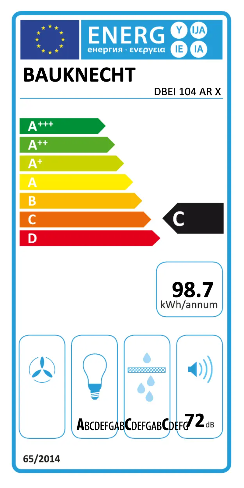 Page n°1 - Label énergétique Bauknecht DBEI 104 AR X