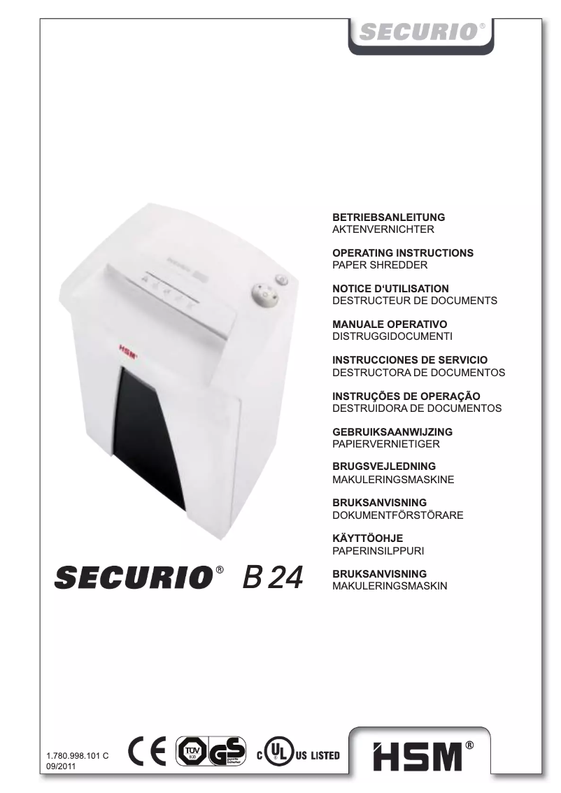 Page n°1 - Manuel utilisateur HSM Securio B24 3.9