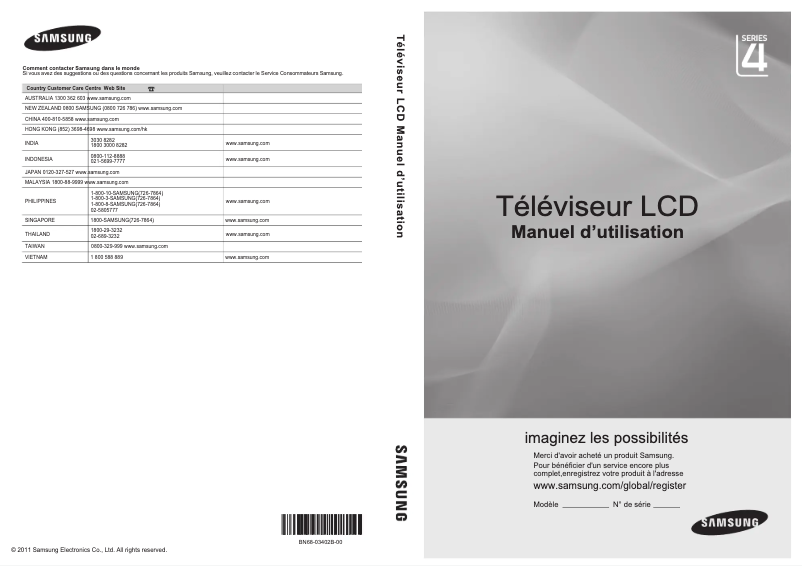 Page n°1 - Manuel utilisateur Samsung LA32D400E1