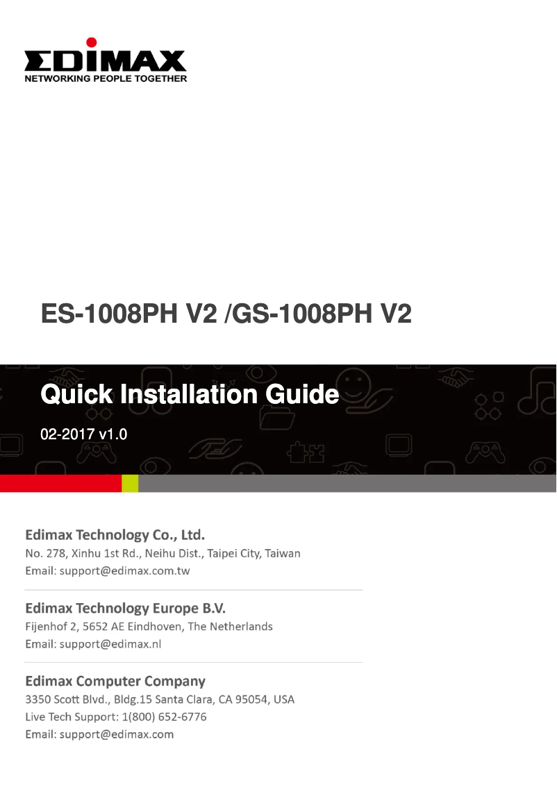 Page n°1 - Manuel utilisateur Edimax GS-1008PH