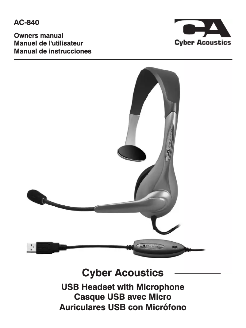 Page n°1 - Manuel utilisateur Cyber Acoustics AC-840