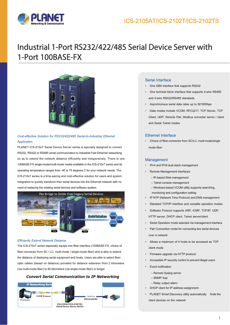 Image de la première page du manuel de l'appareil ICS-2102TS