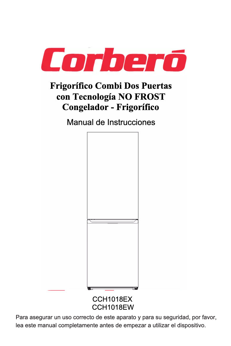 Página 1 del manual Manual de usuario Corbero CCH1018EX