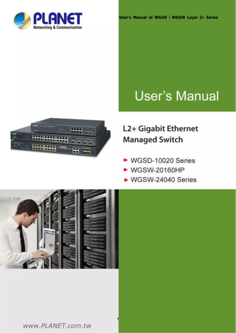 Page n°1 - Manuel utilisateur Planet WGSW-24040R