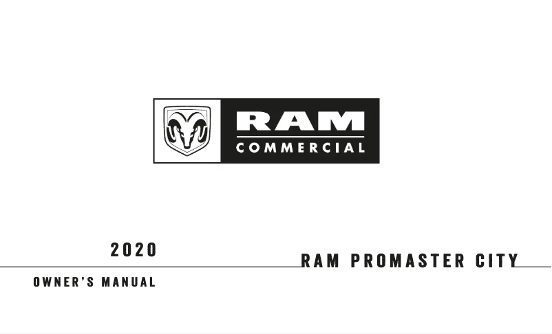 Page 1 de la notice Manuel utilisateur Renault ProMaster City (2020)