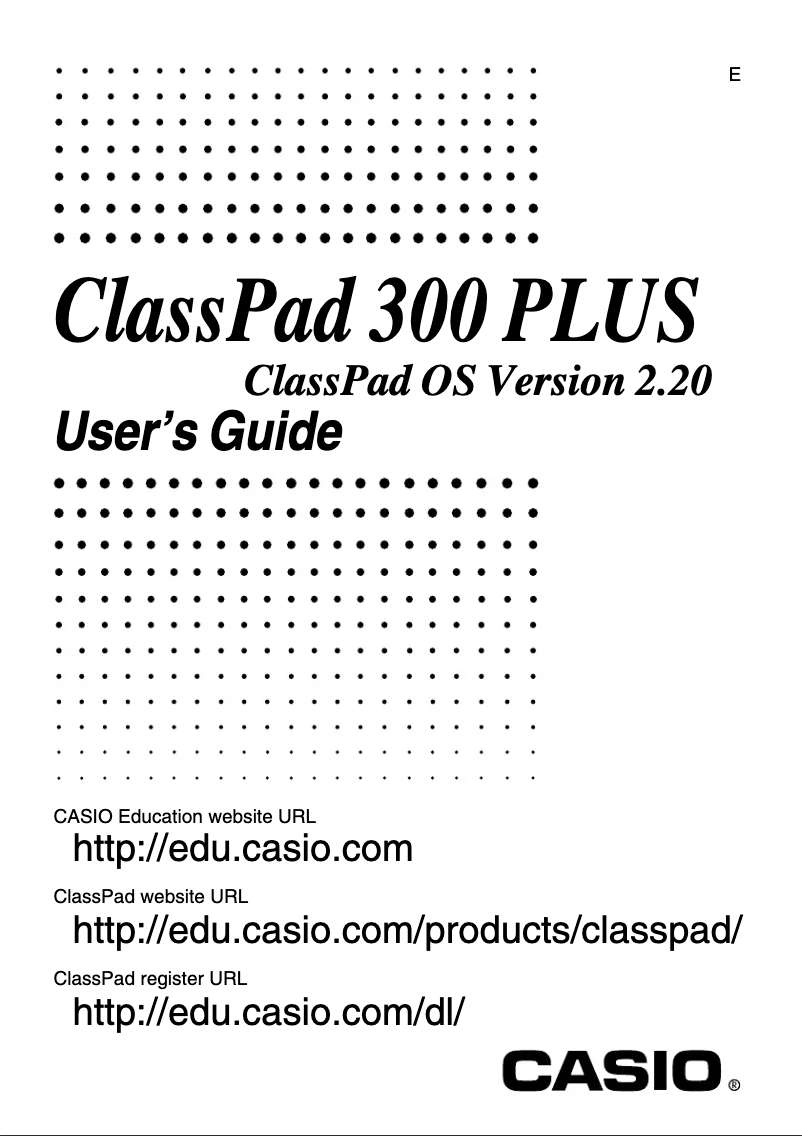 Página 1 del manual Manual de usuario Casio ClassPad 300 Plus