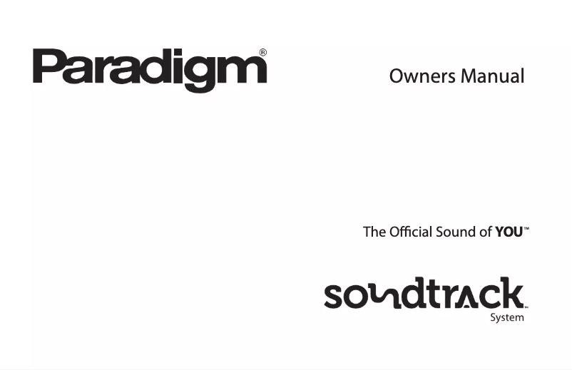 Page 1 de la notice Mode d'emploi Paradigm Soundtrack System