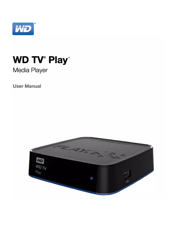 Page 1 de la notice Manuel utilisateur Western Digital TV Play