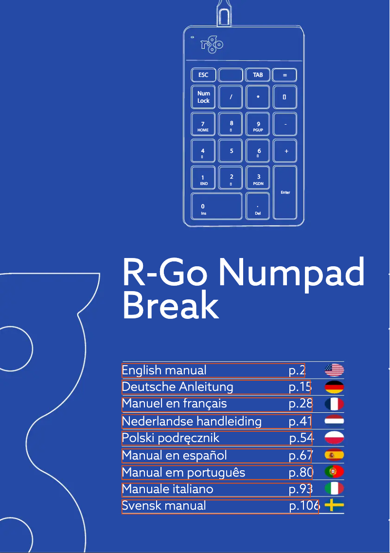 Page 1 de la notice Manuel utilisateur R-Go Tools Numpad Break