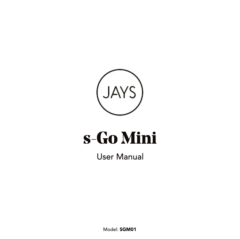 Page n°1 - Manuel utilisateur JAYS s-Go Mini