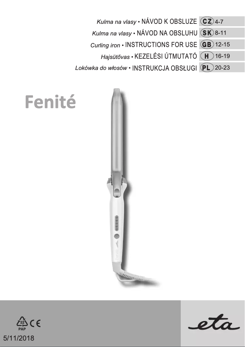 Image de la première page du manuel de l'appareil Fenité 5327 90000