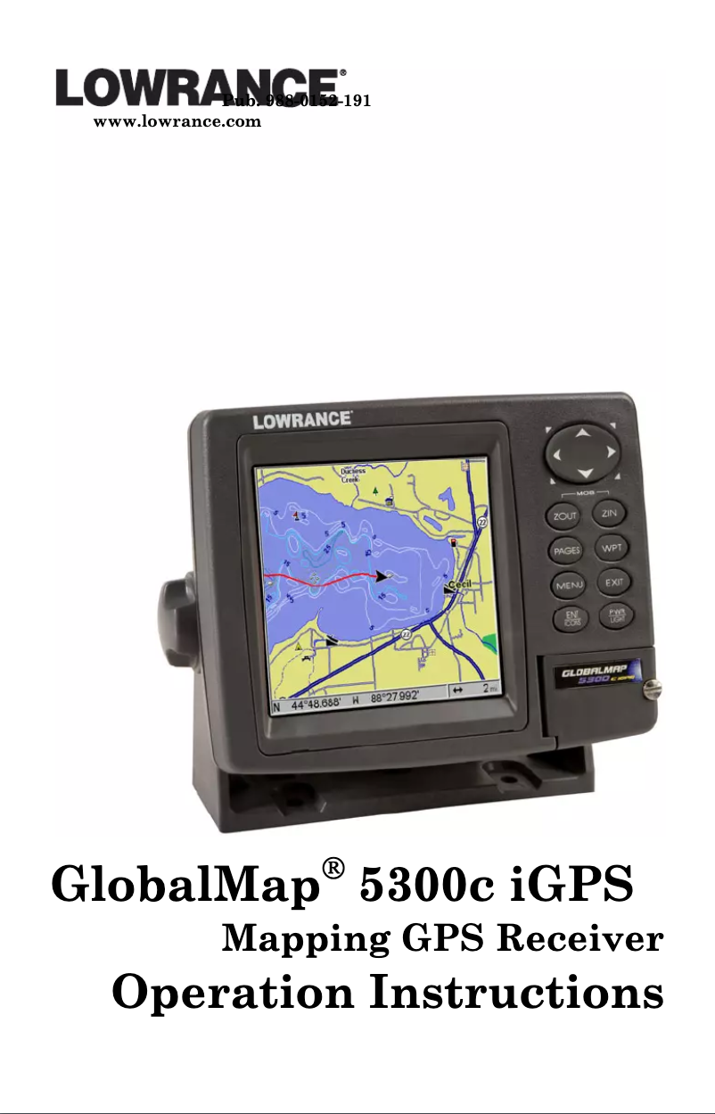 Image de la première page du manuel de l'appareil GlobalMap 5300C iGPS