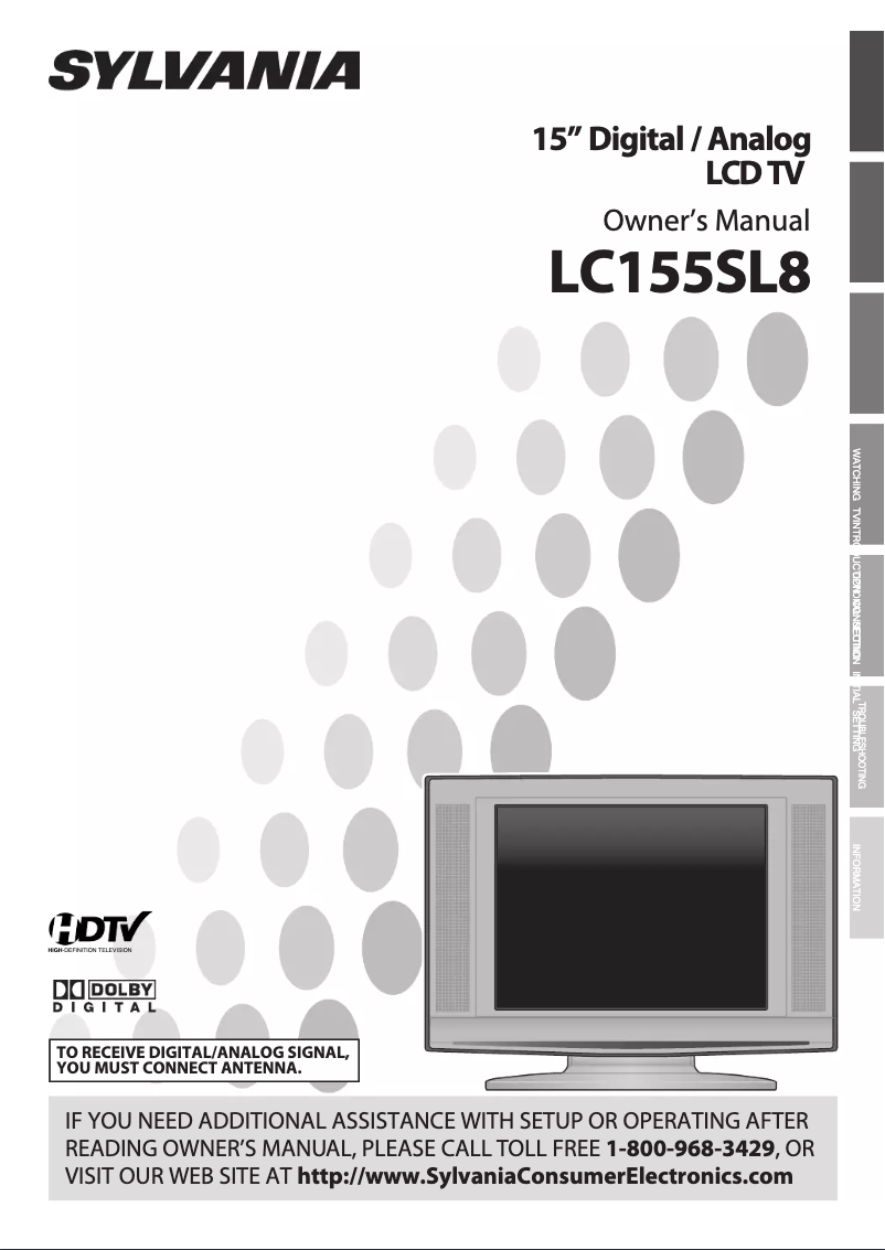 Page 1 de la notice Manuel utilisateur Sylvania LC155SL8