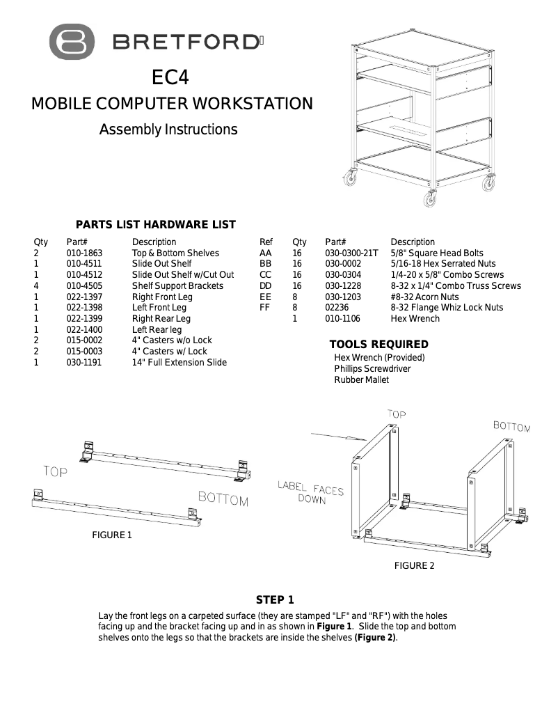 Page n°1 - Manuel utilisateur Bretford EC4-M4