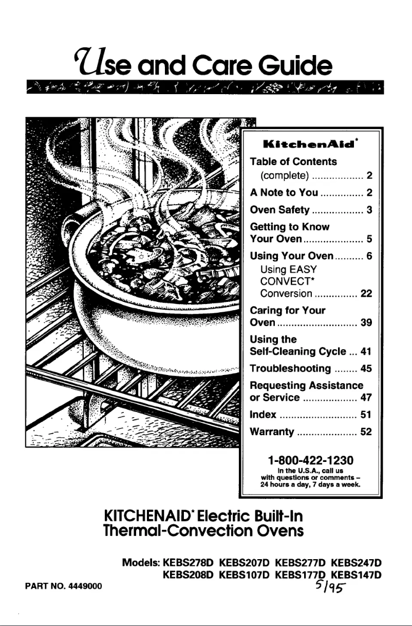 Page 1 de la notice Manuel utilisateur KitchenAid KEBS208DBS6