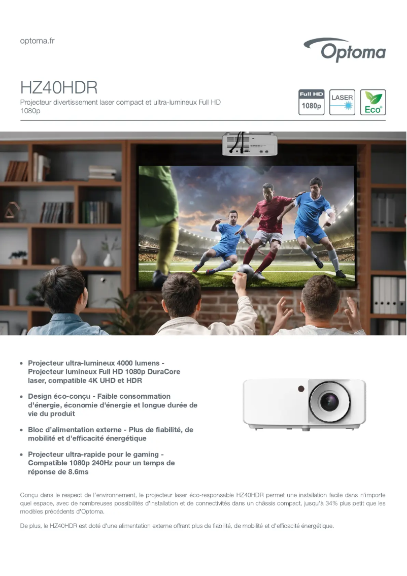 Image de la première page du manuel de l'appareil HZ40HDR