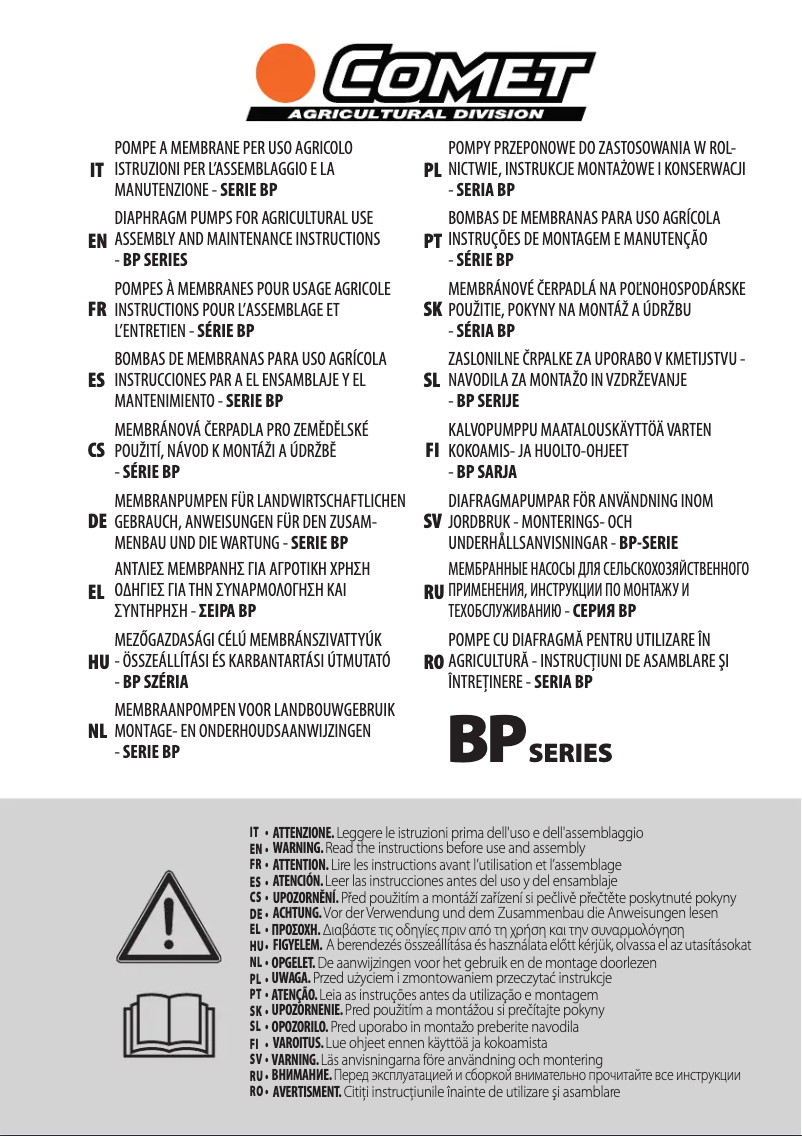 Page n°1 - Manuel utilisateur Comet BP 75