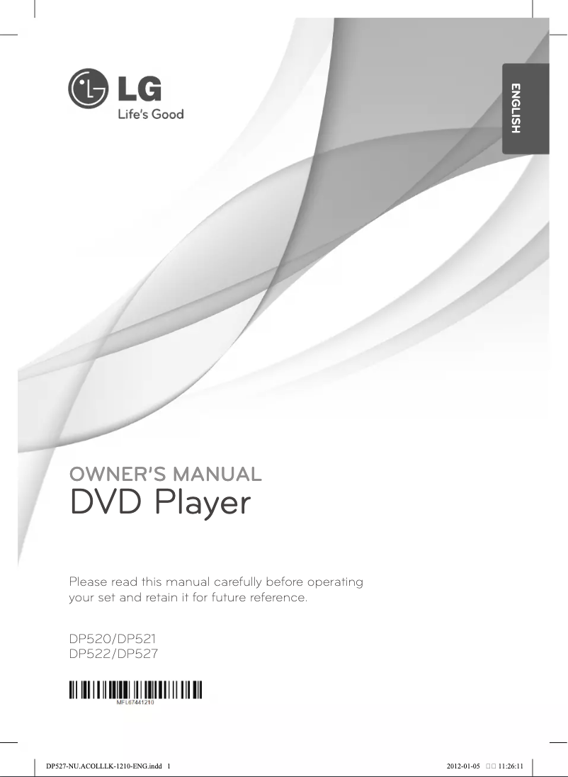 Page 1 de la notice Manuel utilisateur LG DP527