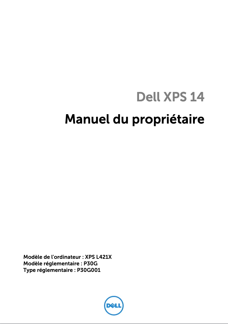 Page 1 de la notice Manuel utilisateur Dell XPS 14