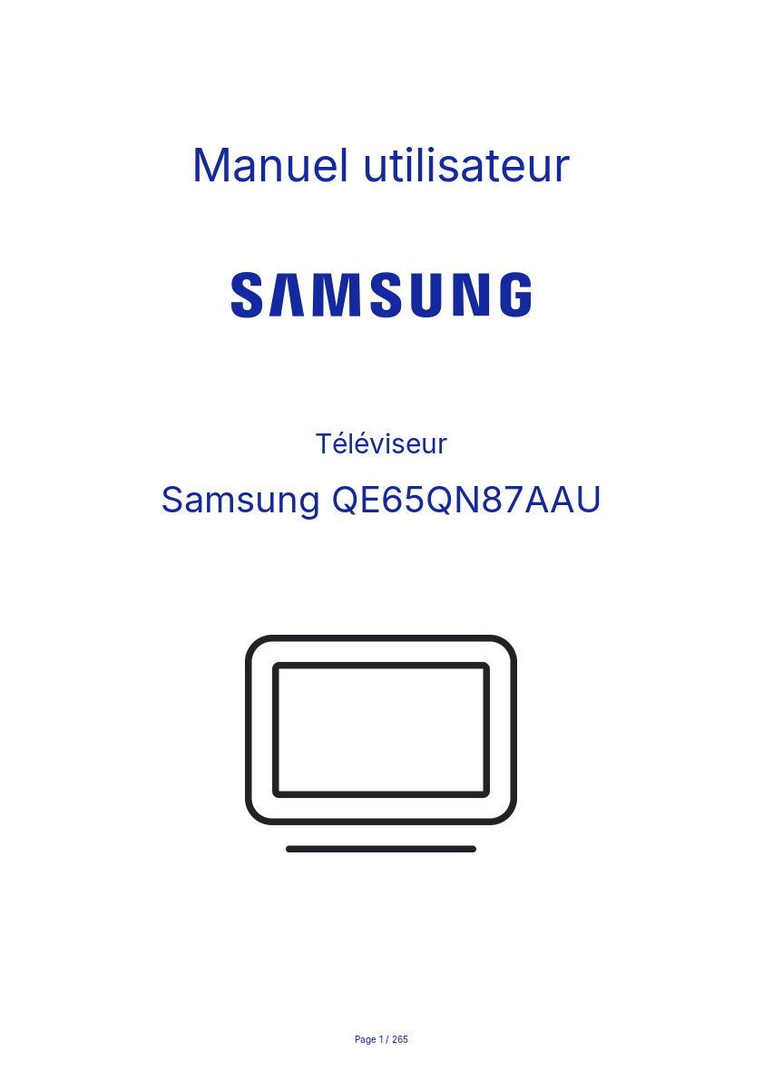 Page n°1 - Manuel utilisateur Samsung QE65QN87AAU
