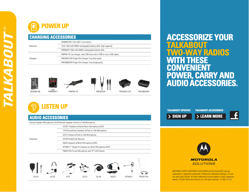 Page 1 de la notice Brochure Motorola Talkabout T270