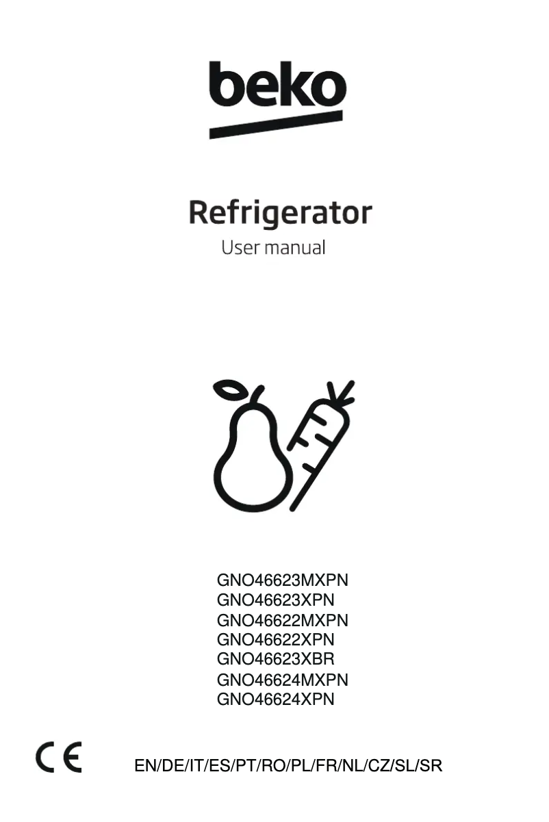 Page 1 de la notice Manuel utilisateur Beko GNO46623MXPN