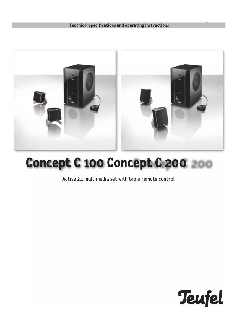 Page 1 de la notice Manuel utilisateur Teufel Concept C 200 USB